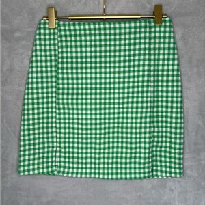 Love on a Hanger Green and White Checkered Mini Skirt